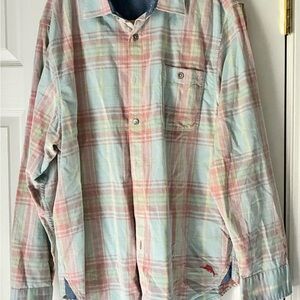 Tommy Bahama Men's Coastline Cord Multicolor Corduroy Plaid Shirt, L